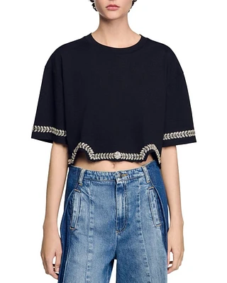 Rhinestone Cropped Tee