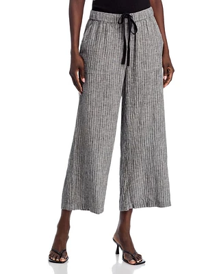 Linen Wide Leg Cropped Pants