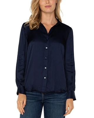 Collared Long Sleeve Blouse