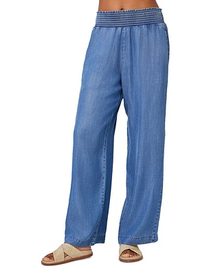 Smocked Waist Wide Leg Pants