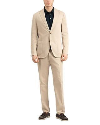 Garment Dyed Cotton Twill Slim Fit Suit