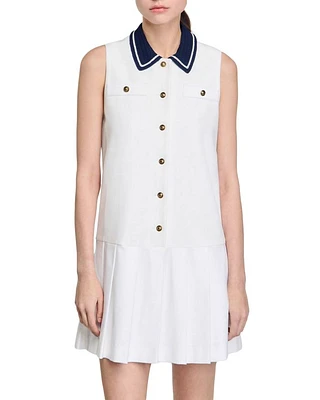 Pleated Mini Dress