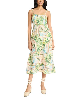 Midi Dress with Piping