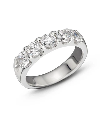 Certified Diamond 5 Stone Band in 18K White Gold, 1.50 ct. t.w. - Exclusive