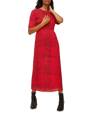 Dobby Snake Print Midi Dress