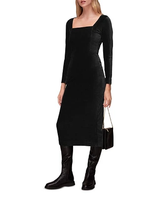Jersey Velvet Midi Dress