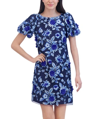Floral Puff Sleeve Shift Dress