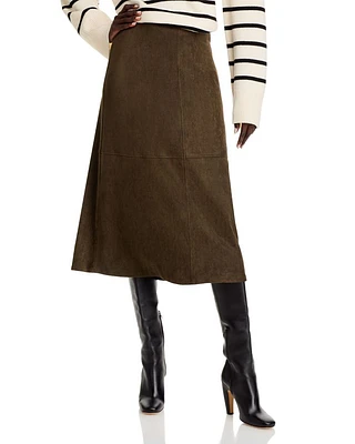 Faux Suede A Line Skirt