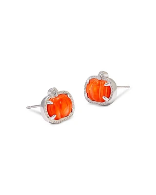 Gemstone Pumpkin Stud Earrings