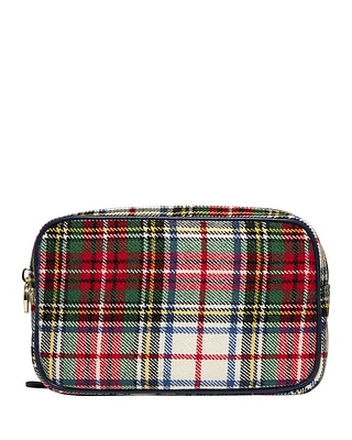 Double Zip Plaid Pouch