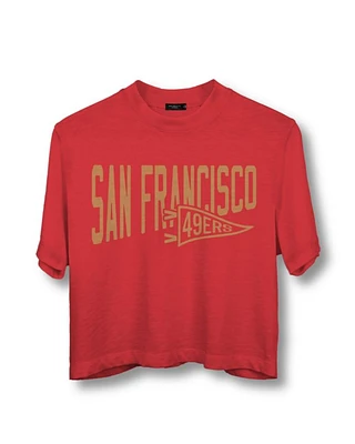 Women's NFL San Francisco 49ers Dual Threat Mock Neck Crop Tee