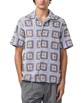 Julio Cotton Floral Crochet Shirt