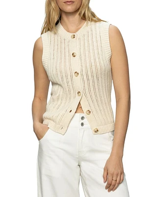 Sleeveless Pointelle Sweater