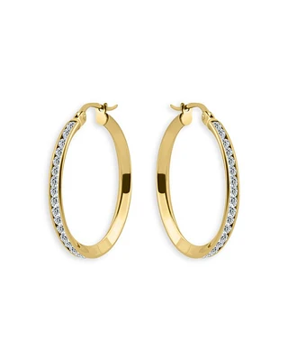 Pavé Hoop Earrings in 18K Gold Plated Sterling Silver