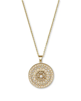 Diamond Medallion Pendant Necklace in 14K Yellow
