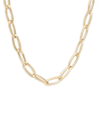 18K Yellow Gold Jaipur Link Polished Oval Link Statement Necklace. 17.75"
