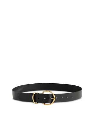Women's O Buckle Leather Belt