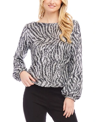 Sequin Boat Neck Top