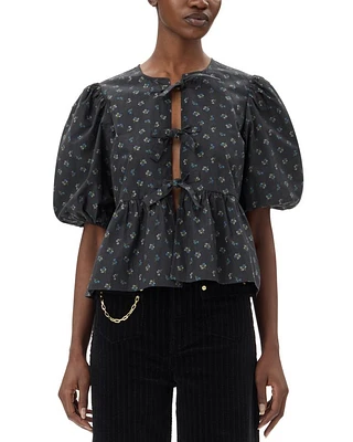 Printed Peplum Blouse