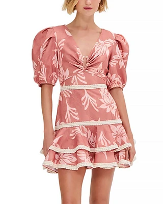 Puff Sleeve Mini Dress