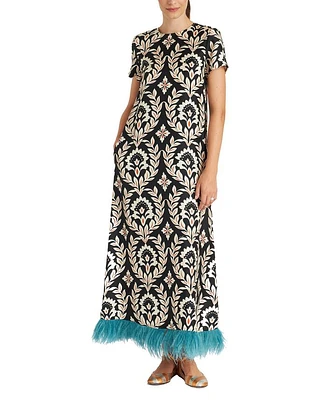 Swing Dress with Feathers