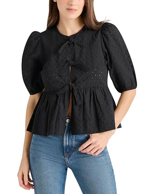 Paula Eyelet Tie Front Top