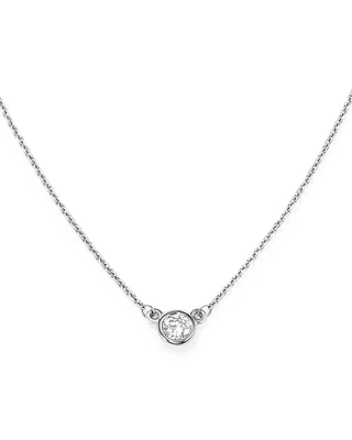 Diamond Bezel Set Pendant Necklace in 14K Gold, .15 ct. t.w