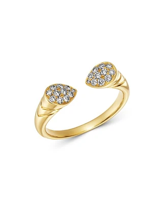 Pavé Diamond Open Ring in 14K Yellow Gold, 0.25 ct. t.w