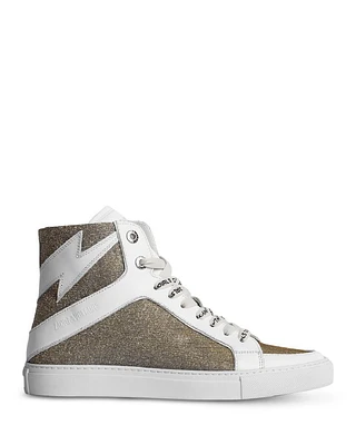 Women's ZV1747 Flash Glitter High Top Sneakers