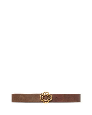 Women's Clover Distressed Leather Belt