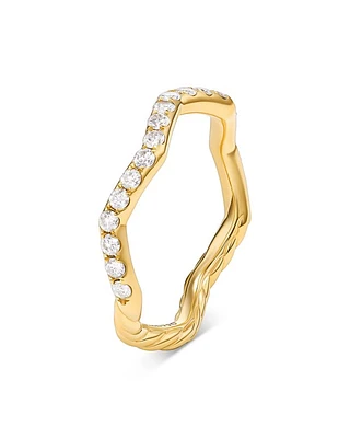 Stax Zig Zag Ring in 18K Yellow Gold with Diamonds