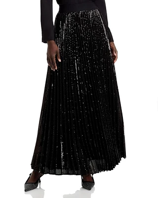 Ivey Sequined Pleated Maxi Skirt