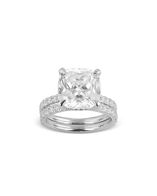 Certified Lab Grown Diamond Bridal Set with Engagement Ring and Wedding Band 18K White Gold, 7.2 ct. t.w.