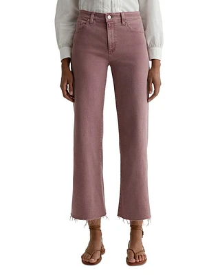 Saige Mid Rise Cropped Wide Leg Jeans Sulfur Dusty Mauve
