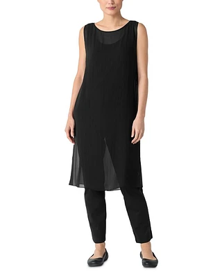 Sheer Silk Georgette Bateau Neck Poncho