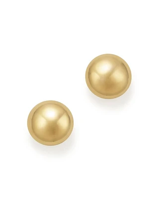 14K Gold Flat Ball Stud Earrings