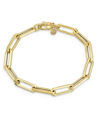 14K Yellow Gold Extra Large Paper Clip Chain Bracelet