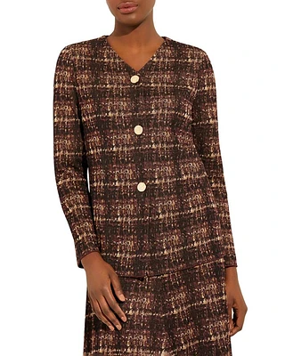 Plaid Knit Jacket