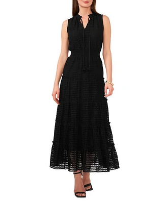 Tie Neck Tiered Maxi Dress
