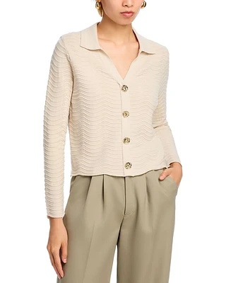 Wavy Pointelle Sweater