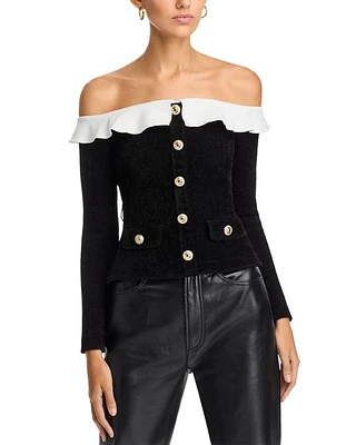 Chenille Knit Off-the-Shoulder Top