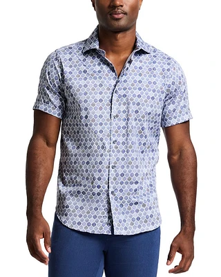 Rowan Printed Short Sleeve Button Front Shirt