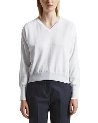 Knitted V Neck Long Sleeve Sweater