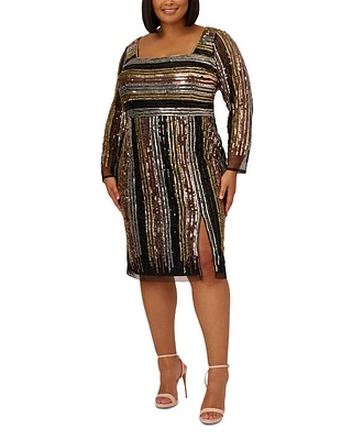 Beaded Mesh Sheath Dress