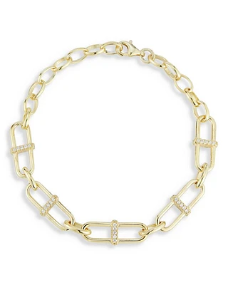 Cubic Zirconia Pavé Mariner Link Bracelet - Exclusive