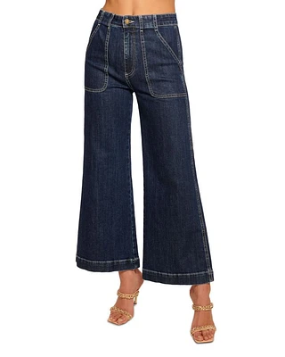 Theodora High Rise Ankle Wide Leg Jeans Dark Wash
