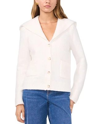 Fold Collar V Neck Cardigan