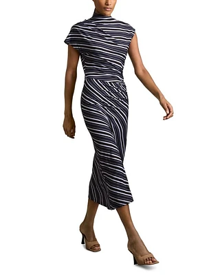 Stripe Print Midi Dress