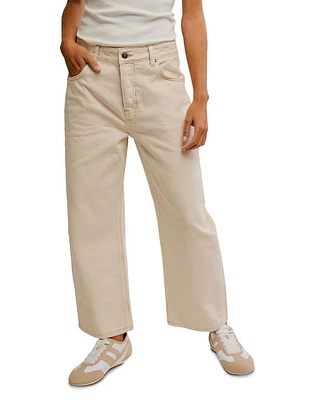 Deep Trance Dropped Boyfriend Jeans Casual Khaki