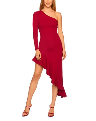 One Shoulder Asymmetric Ruffle Dress